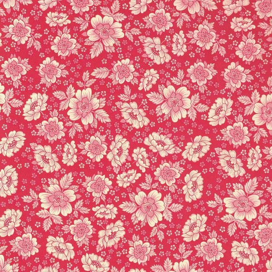 Red and Pink Floral Print Italian Paper ~ Carta Varese Italy